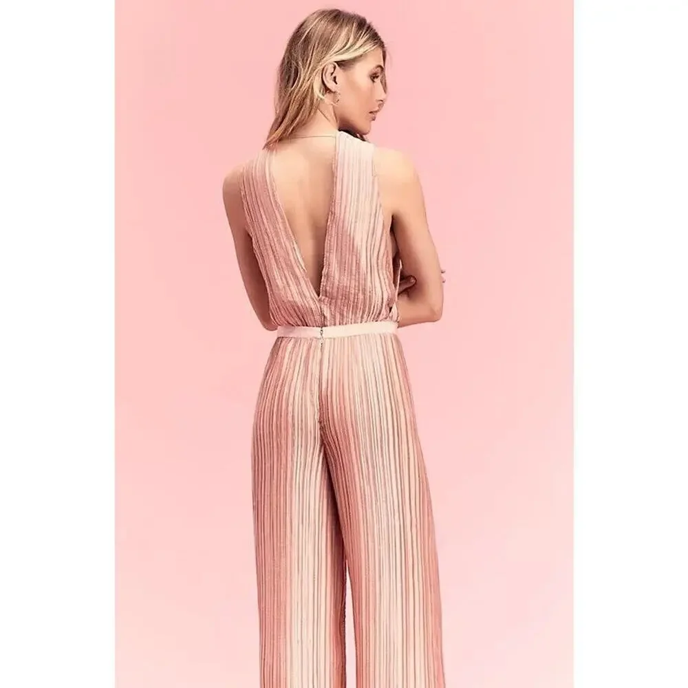 Free People Primavera Pleated Pants x The Jetset Diaries Pink XS
